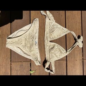 Beige knit womens swimsuit